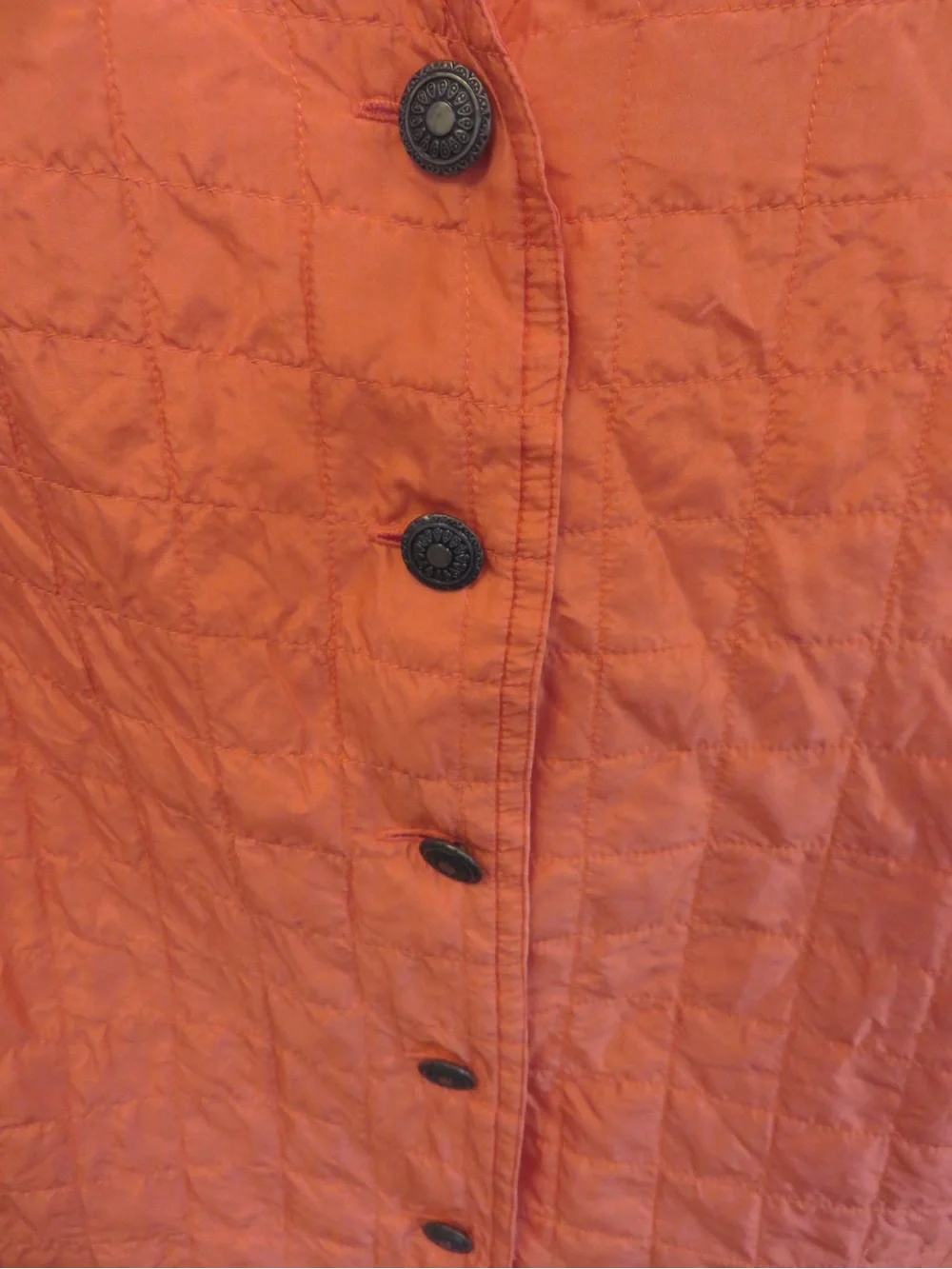 Vintage Spider 100% Silk Quilted Orange Vest Boho Cottagecore - Picture 4 of 11
